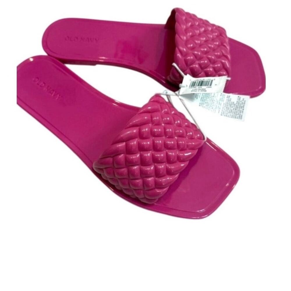 Old Navy 7 braided band jelly sandal flats slides pool shoes 2938